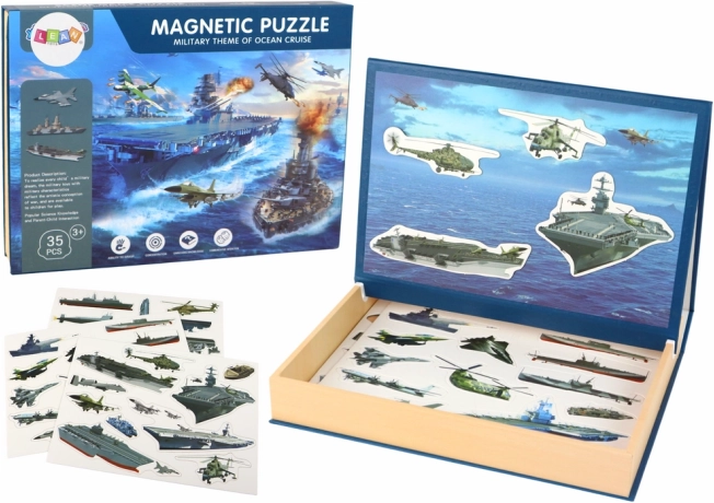Edukativní magnetické puzzle s tématem vojenských lodí