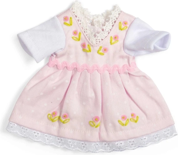 Bigjigs Toys růžové šaty s bílým tričkem pro panenku 28 cm