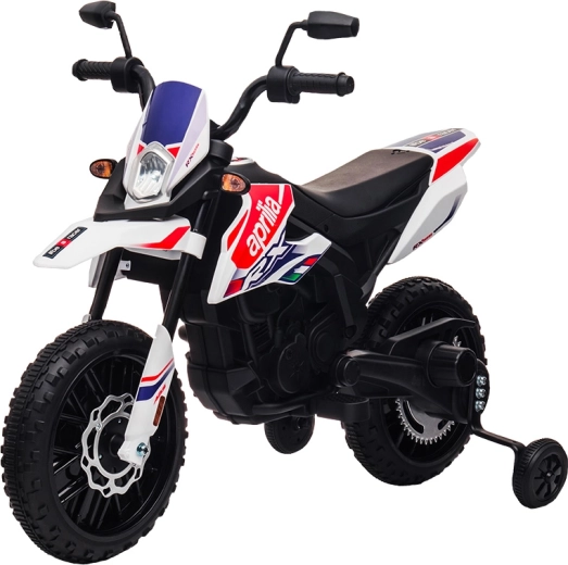 Dětská elektrická motorka Aprilia RX-125 bílá