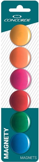 Barevné magnety CONCORDE 30 mm, sada 6 ks