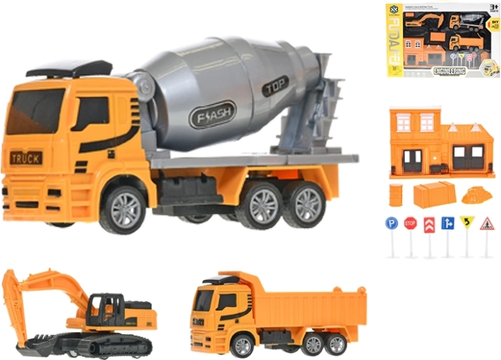 Sada stavebních vozidel se zpětným chodem 12–14 cm, 3 ks