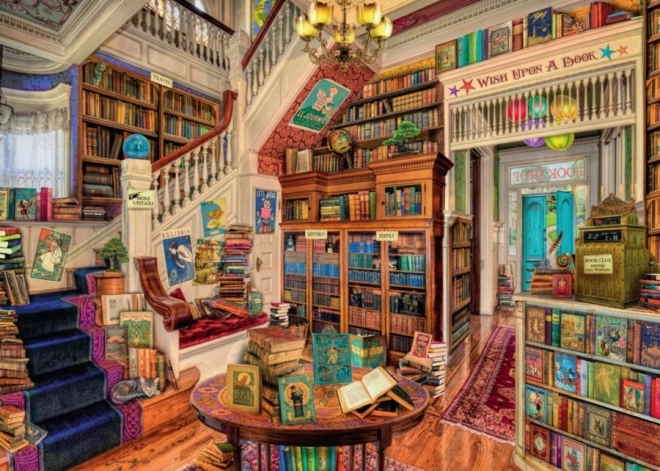 Ravensburger puzzle The Fantasy Bookshop 1000 dílků