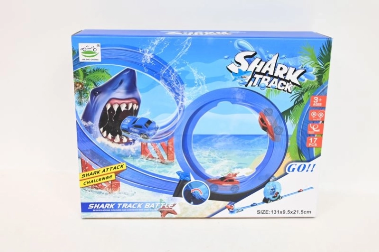 Závodní dráha se žralokem a smyčkou Shark track battle