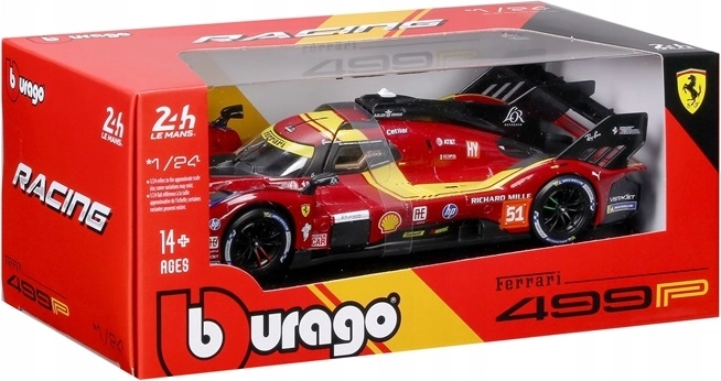 BBU Ferrari racing 499P Le Mans red #51 model auta 1:24