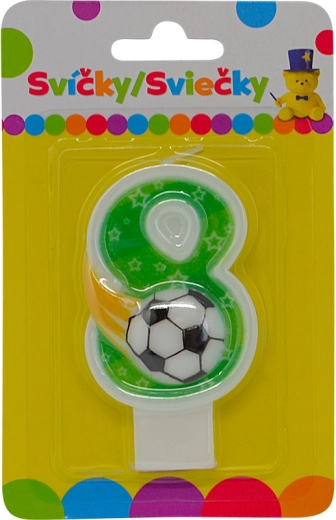 Narozeninová svíčka číslo 8 s míčem