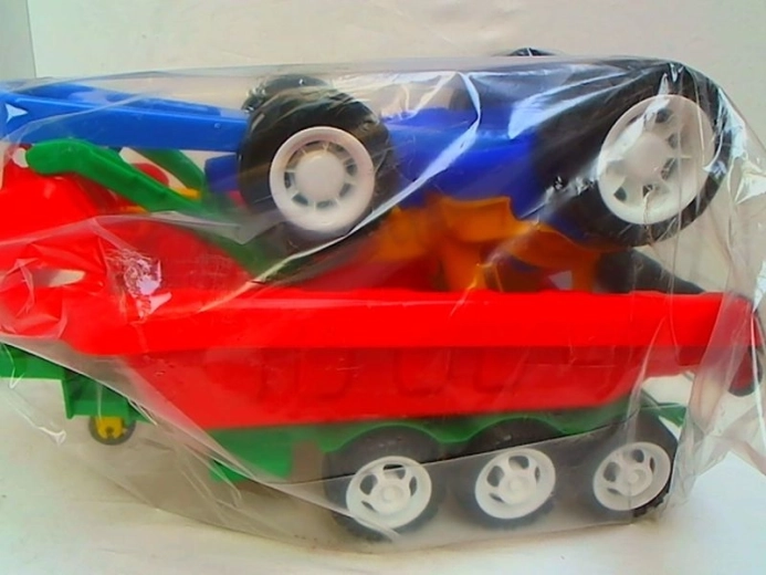 Dětský buldozer s přívěsem a vodicí rukojetí
