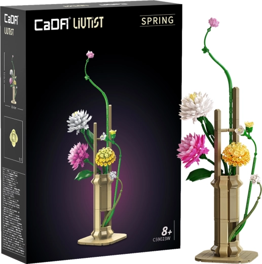 Stavebnice CaDA Floral Art Spring Whispers – květinová aranžmá 53 cm, 637 dílků