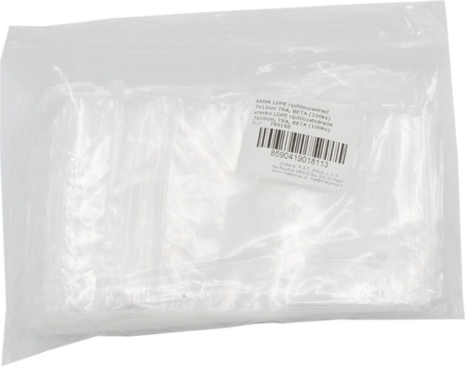 Rychlouzavírací sáčky LDPE 7 × 10 cm, transparentní (100 ks)