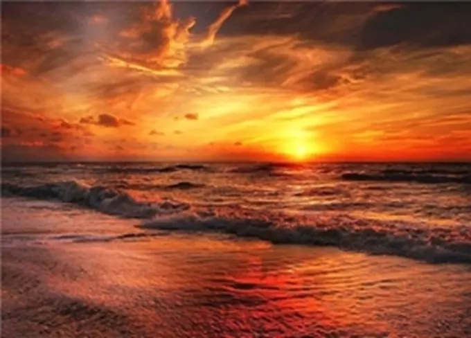 Diamantové malování Moře při západu slunce 30 × 40 cm