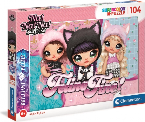 Clementoni brilliant puzzle Na! Na! Na! Surprise Parádní kočky, 104 dílků