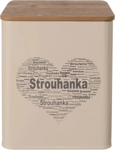 Dóza na strouhanku s dřevěným víčkem srdce