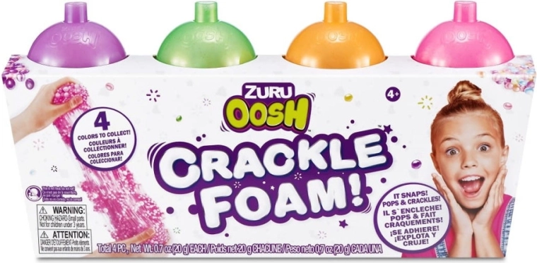 Sada slizu ZURU Oosh – praskající pěna, 4 ks