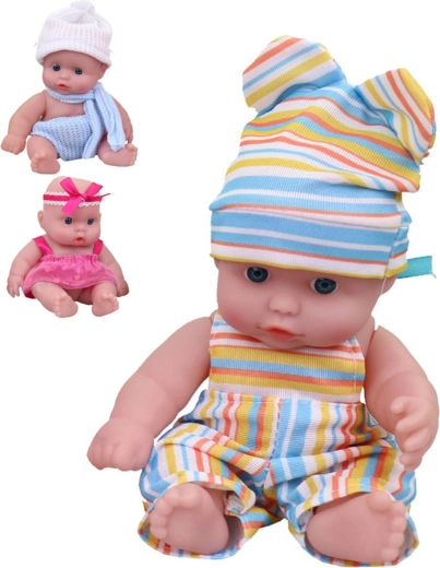 MaDe baby panenka v šatičkách 17 cm, assort - 1 kus