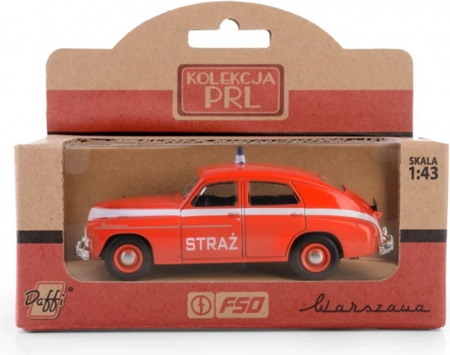 Kovový model PRL Warszawa M-20 Hasiči 1:43