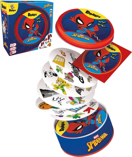 Asmodee Dobble Spider-Man – postřehová společenská hra v plechové krabičce
