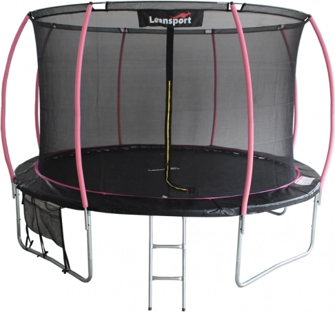 Zahradní trampolína LEANSPORT 14 ft černo-růžová