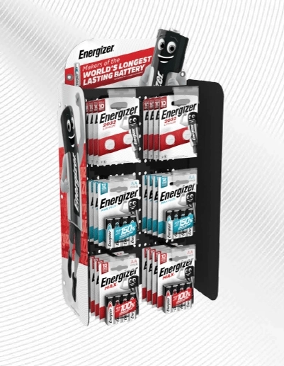 Energizer vertikální stojan 2×3 s držákem na zavěšení na tyč