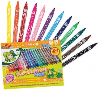 Oboustranné fixy SUPERSTARS DUO, 24 ks