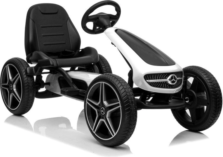 Mercedes šlapací motokára bílo-černá