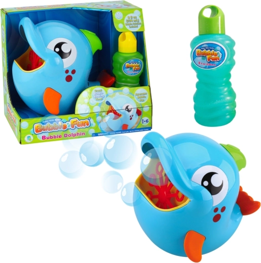 Stroj na bubliny delfín s náplní 236 ml – Bubble Fun