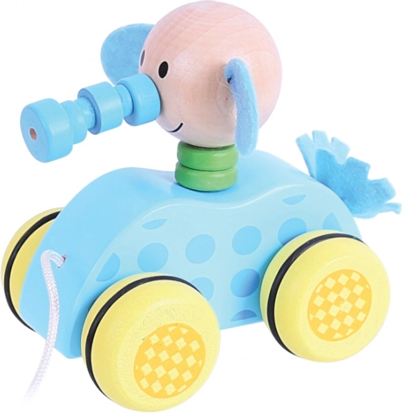 Dřevěné tahací slůně na provázku