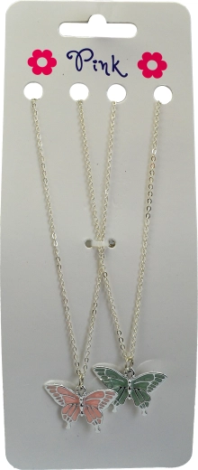 Dětský náhrdelník s kovovým motýlkem – sada 2 ks