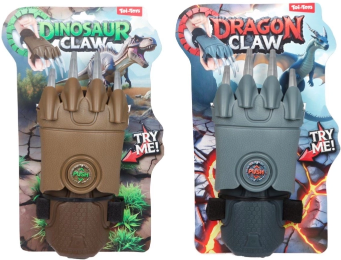 Vystřelovací drápy drak/dinosaurus plastové 11 × 29 cm, 2 barvy