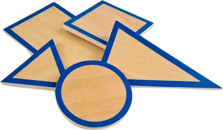 Moyo montessori dřevěné základny pro geometrická tělesa - sada 5 ks