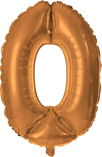 Fóliový balónek TORO číslice 0, 30 cm, bronzová