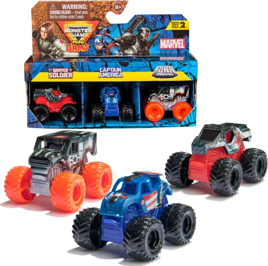 Monster Jam Mini Jams Marvel sada 3 autíček v měřítku 1:87 - 3 ks