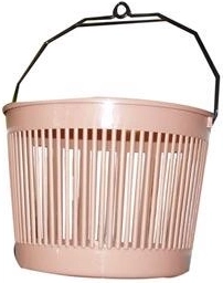 Kulatý košík na kolíčky s očkem 20 × 15 cm, plast, mix barev