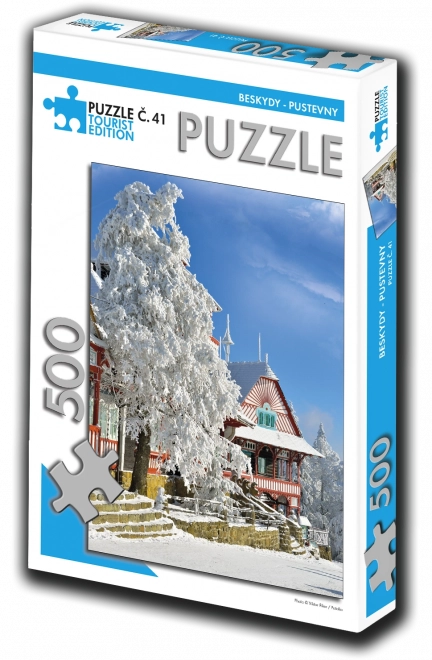Puzzle Beskydy Pustevny 500 dílků – turistická edice