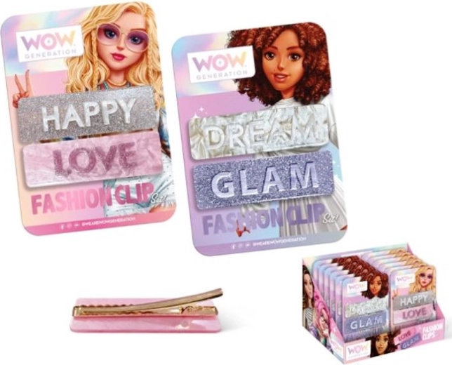 Sada 2 módních vlasových klipsů WOW Generation Fabulous Glam