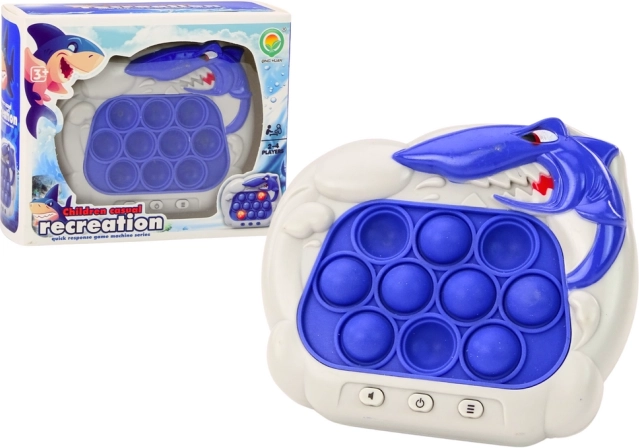 Konzole Pop-It Žralok Světla Zvuky Modrá