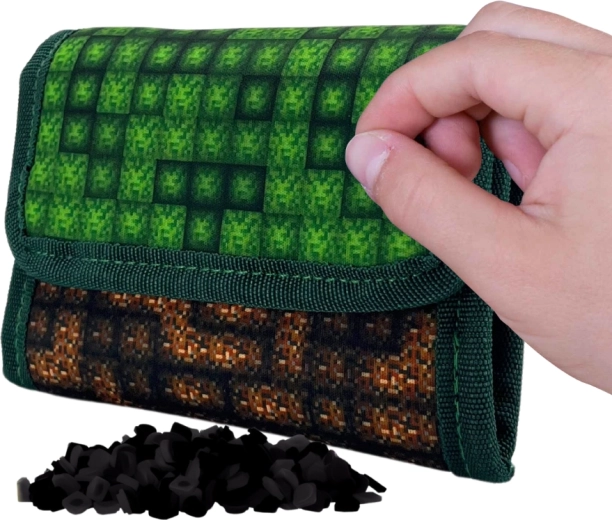 Pixie Crew zelená peněženka Mine & craft s pixely