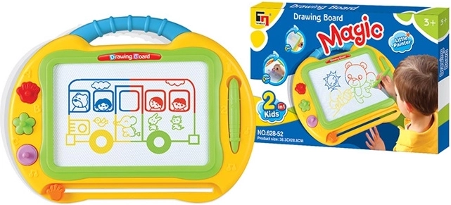 Kreslící tabulka 2v1 v kufříku – žlutá