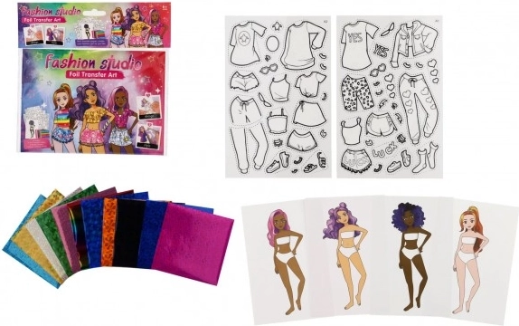 Kreativní sada módní návrhářka s fóliovými obrázky