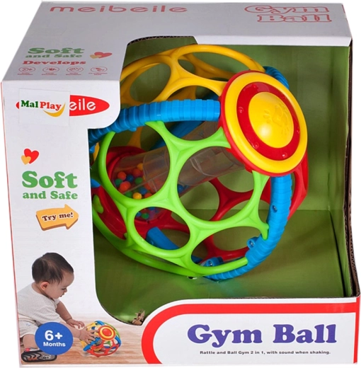 Chrastítko měkký míček pro miminka 15 cm