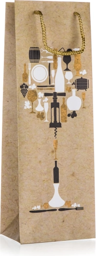 Dárková taška na láhev s motivem skla 12 × 35 × 9 cm