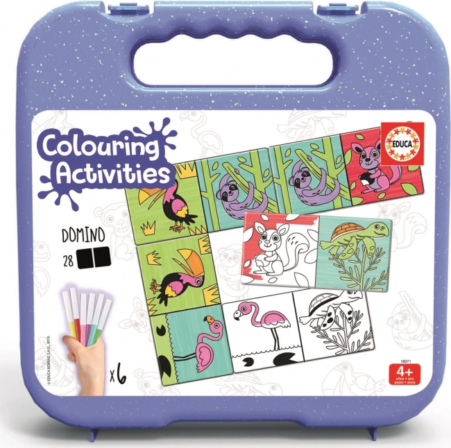 Vybarvovací domino Zvířátka s fixy