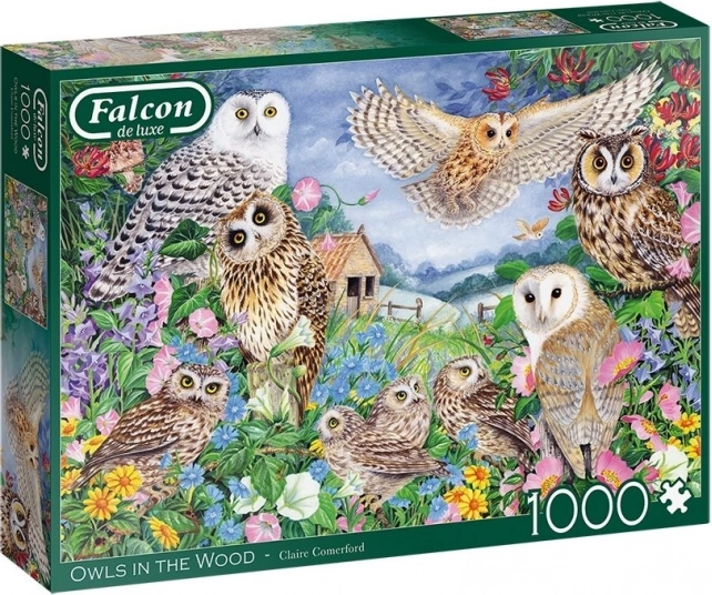 Puzzle FALCON sovy v lese, 1000 dílků