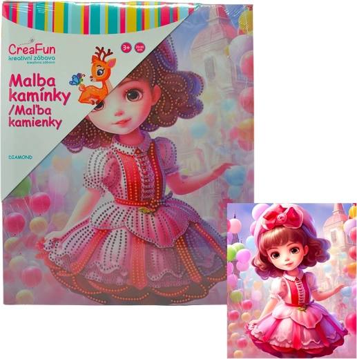 Diamantové malování narozeninová panenka 25 × 30 cm