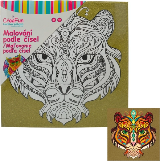 Malování podle předlohy na plátno – tygr 30 × 30 cm