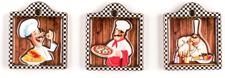 Magnetky Chefs – sada 3 ks, mix dekorů