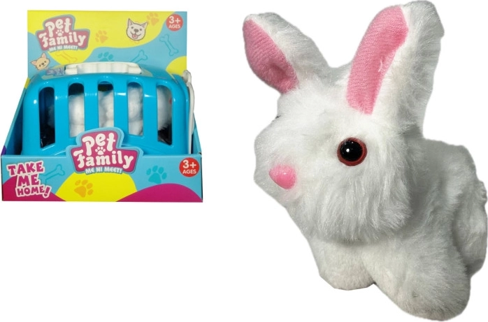 Plyšový králík s doplňky v přepravce