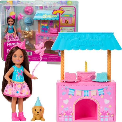 Mattel Barbie Club Chelsea narozeninové překvapení – sada s panenkou, pejskem a doplňky