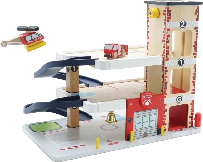 Le Toy Van dřevěná vícepodlažní záchranářská garáž