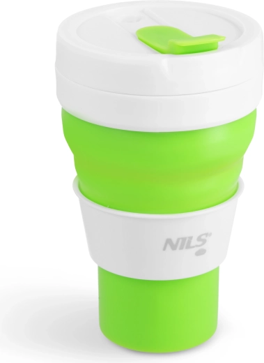 Skládací silikonový hrnek 600 ml světle zelený NILS Camp
