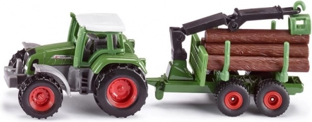 Siku Farmer traktor s lesním přívěsem – kovový model
