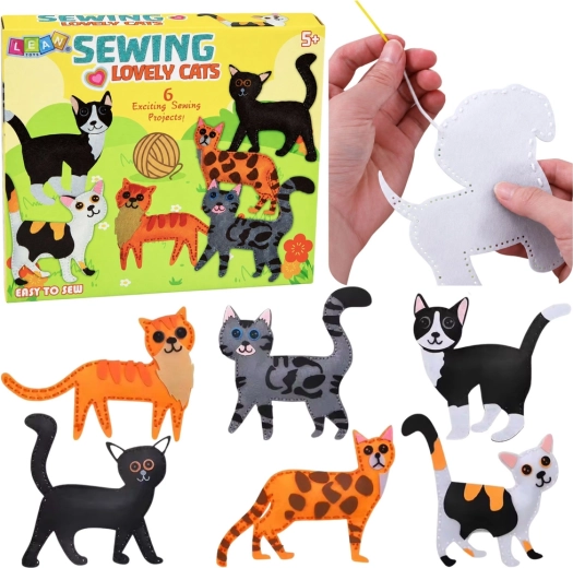 Kreativní sada na šití filcových kočiček diy (6 projektů)